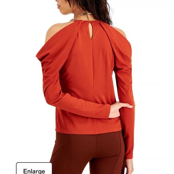 NWT Inc International Concepts Draped Cold-Shoulder Chain-Neck Top - Sz XXLarge - Picture 3 of 3